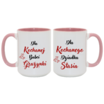Zestaw kubków z imieniem "Dla kochanej babci, dziadka"
