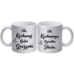 Zestaw kubków z imieniem "Dla kochanej babci, dziadka"