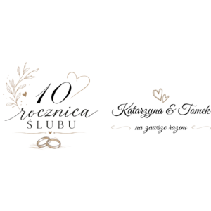 Zestaw kubków z imieniem "Rocznica ślubu"