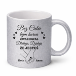 Kubek z dowolnymi imionami "Bez ciebie bym zwariował"