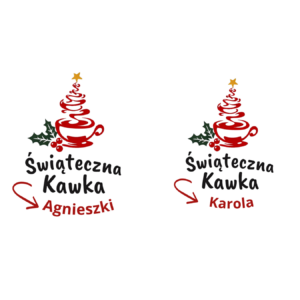 Kubek z dowolnymi imionami "Świąteczna kawka"