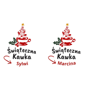 Kubek z dowolnymi imionami "Świąteczna kawka"