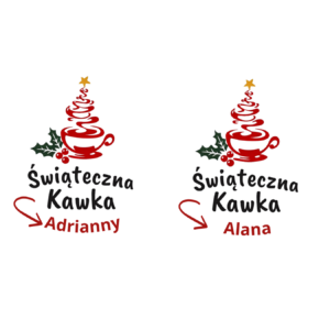 Kubek z dowolnymi imionami "Świąteczna kawka"