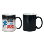 Kubek "Budzę się codziennie rano, a potem idiotów spotykam"