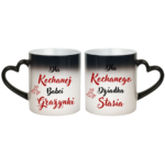 Zestaw kubków z imieniem "Dla kochanej babci, dziadka"