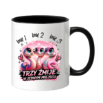 Kubek z dowolnymi imionami "Trzy żmije w jednym miejscu"