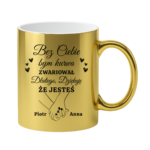 Kubek z dowolnymi imionami "Bez ciebie bym zwariował"