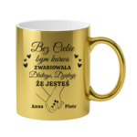 Kubek z dowolnym imieniem "Bez ciebie bym zwariowała"