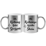Zestaw kubków z imieniem "Dla kochanej babci, dziadka"