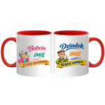 Zestaw kubków z imieniem "Babcia, dziadek"