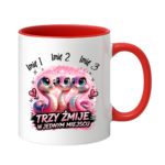 Kubek z dowolnymi imionami "Trzy żmije w jednym miejscu"