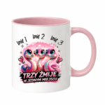 Kubek z dowolnymi imionami "Trzy żmije w jednym miejscu"