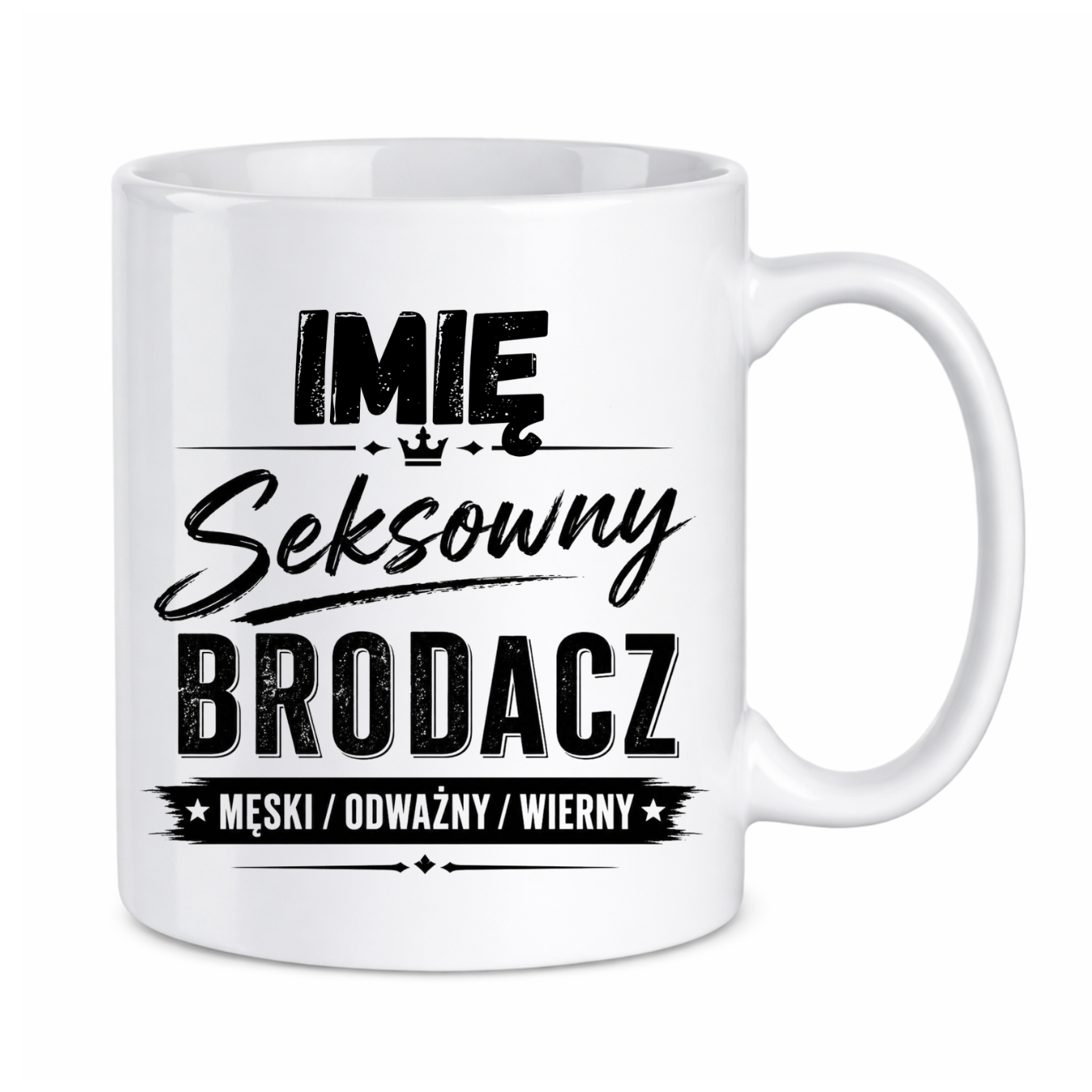 Kubek z dowolnym imieniem "Seksowny brodacz"