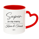Kubek z dowolnymi imionami "Super, że się mamy"