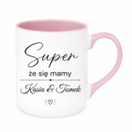 Kubek z dowolnymi imionami "Super, że się mamy"
