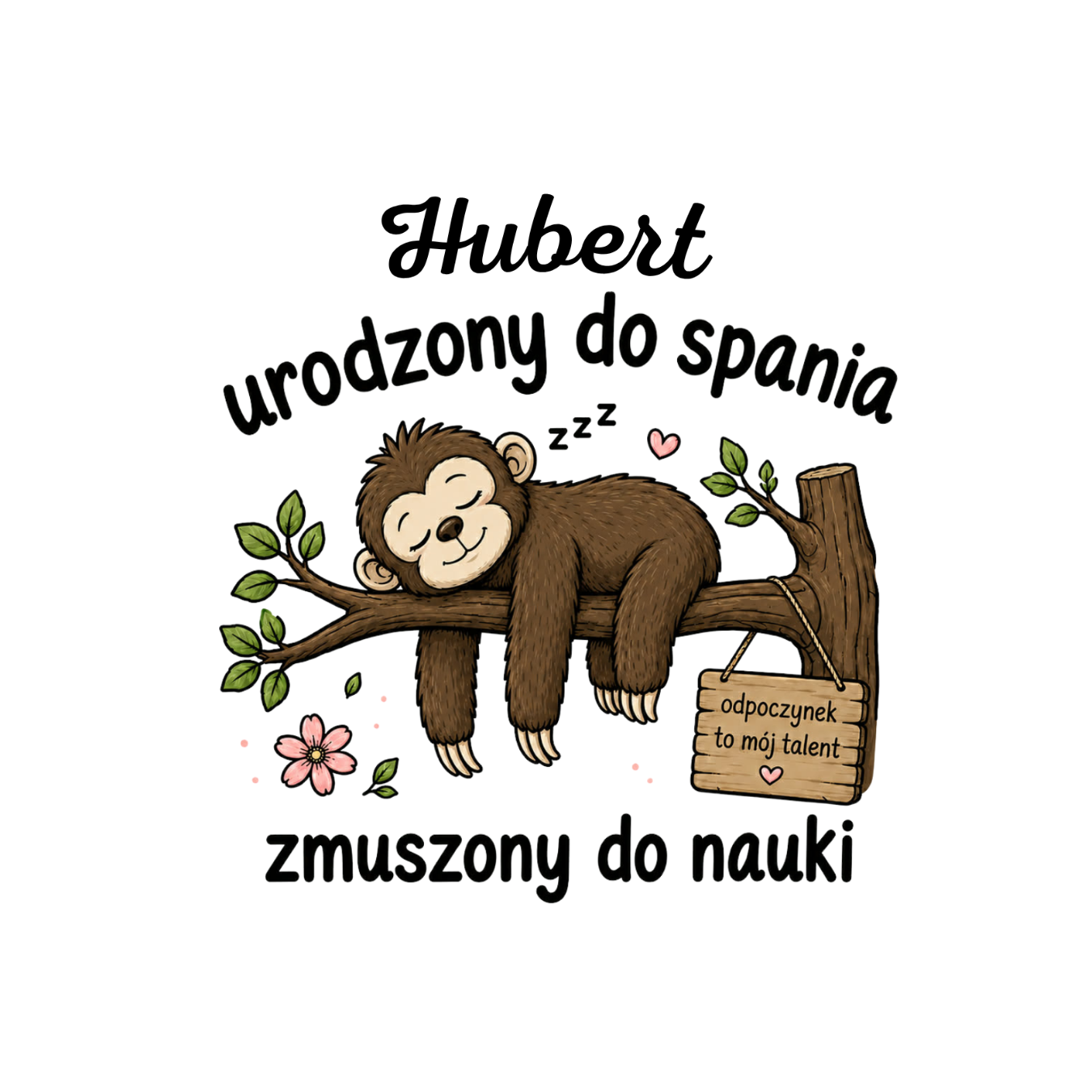 28 Kubek z dowolnym imieniem "Urodzony do spania- zmuszony do nauki"