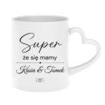 Kubek z dowolnymi imionami "Super, że się mamy"