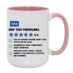 Kubek z dowolnym imieniem "Szef tego pierdolnika"