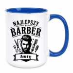 Kubek z dowolnym imieniem "Najlepszy barber"