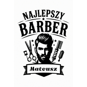 Kubek z dowolnym imieniem "Najlepszy barber"