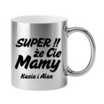Kubek z dowolnymi imionami "Super, że cię mamy!"