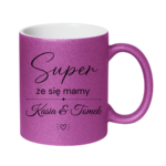 Kubek z dowolnymi imionami "Super, że się mamy"