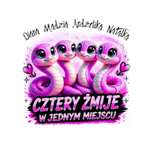 Kubek z dowolnymi imionami "Cztery żmije w jednym miejscu"