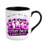 Kubek z dowolnymi imionami "Cztery żmije w jednym miejscu"