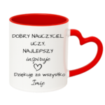 Kubek z dowolnym imieniem "Najlepszy nauczyciel inspiruje"
