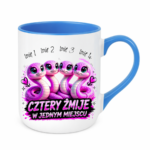Kubek z dowolnymi imionami "Cztery żmije w jednym miejscu"