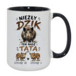 Kubek z dowolnymi imionami "Niezły dzik ten nasz TATA"