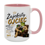 Kubek z dowolnym imieniem syna "Żajebisty ojciec"