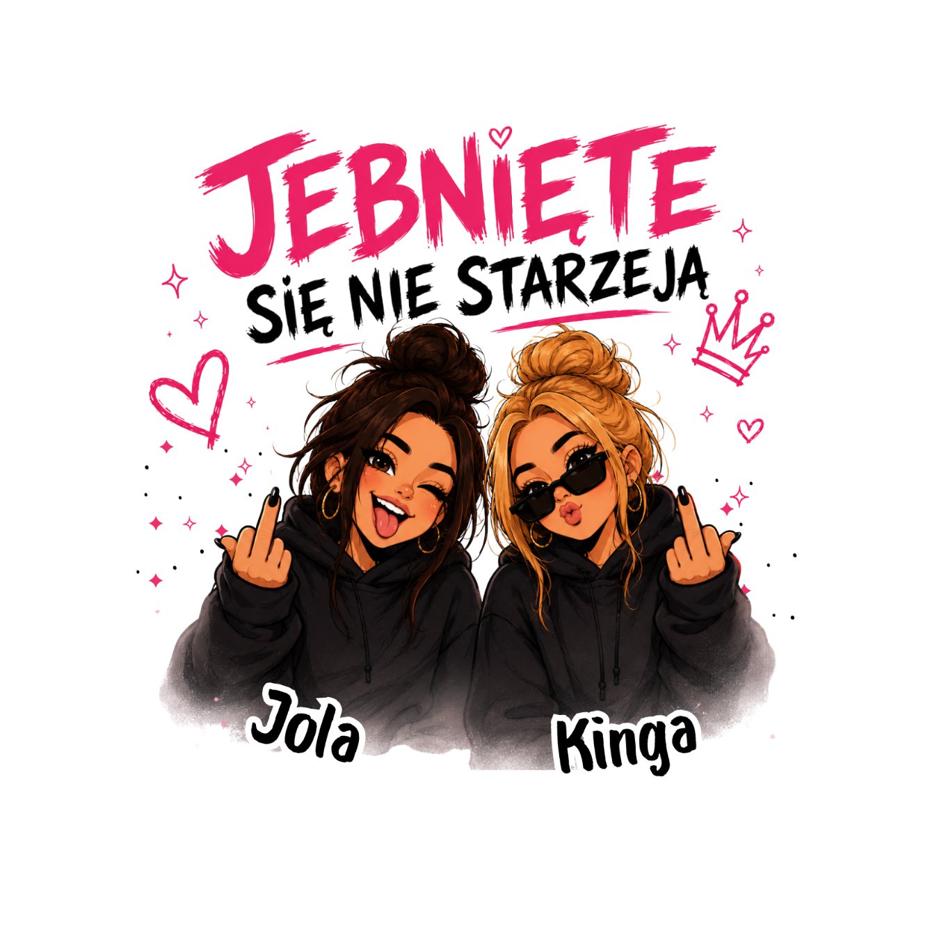 30 Kubek z dowolnymi imionami "Jebnięte się nie starzeją"